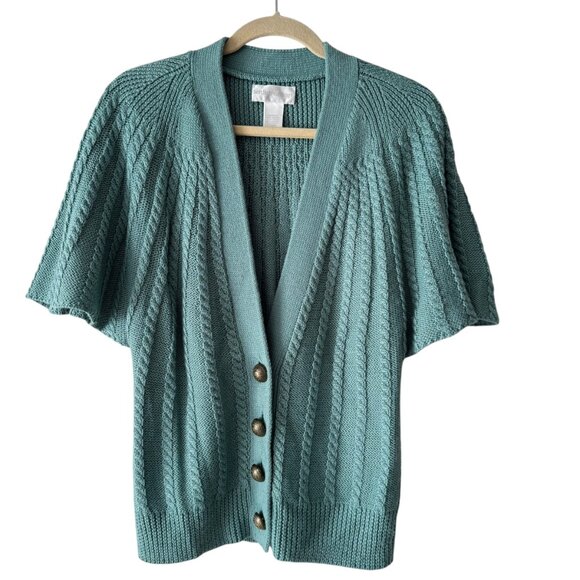 Soft Surroundings Wool Blend Short Sleeve Cardigan Sweater - Picture 6 of 6